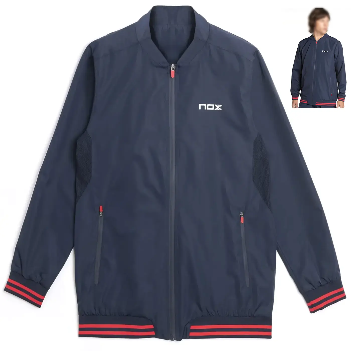 Men's Windbreaker Jacket PRO Blue - Red Image 6